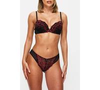Ann Summers Floral Sexy Lace Planet Brazilian Briefs, 20, Black and Red - Summer Sale - Made from a minimum of 30-50% recycled fibres