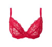 Ann Summers Sexy Lace Fuller Bust Non Padded Plunge Bra, A-D Cup, Curve-Enhancing Womens Underwear with Underwire Support, Sheer Lace Cups & Power Mesh Wings - Womens Lingerie