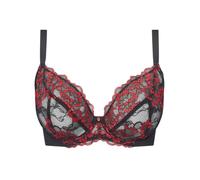 Ann Summers Sexy Lace Fuller Bust Non Padded Plunge Bra Curve-Enhancing Womens Underwear with Underwire Support, Sheer Lace Cups & Power Mesh Wings