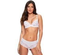 Ann Summers Sexy Lace Non Padded Plunge Bra, A-D Cup, Curve-Enhancing Womens Underwear with Unlined Lace Cups, Underwire Support & Sculpting Boning White - Womens Lingerie
