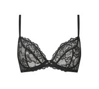 Ann Summers Sexy Lace Non Padded Plunge Bra, A-D Cup, Curve-Enhancing Womens Underwear with Unlined Lace Cups, Underwire Support & Sculpting Boning Black - Womens Lingerie
