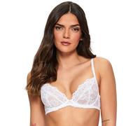 Ann Summers Sexy Lace Non Padded Plunge Bra, A-D Cup, Curve-Enhancing Womens Underwear with Unlined Lace Cups, Underwire Support & Sculpting Boning White - Womens Lingerie
