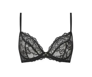 Ann Summers Sexy Lace Non Padded Plunge Bra for Women A-G Cup Black