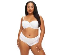 Ann Summers Sexy Lace Padded Balcony Bra, Fuller Bust DD+, A-G Cup, Curve-Enhancing Womens Underwear with Push-Up Cups, Underwire Support & Removable Pads White - Womens Lingerie