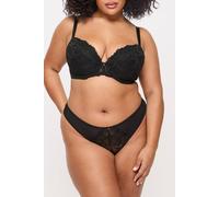 Ann Summers Sexy Lace Plunge Bra for Women with Underwire Padded Cups and a Charm Detail - Ladies Bras - Women's Everyday Bras - Push up Bra - Removable Pads Black