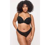 Ann Summers Sexy Lace Padded Plunge Bra Curve-Enhancing Womens Underwear with Padded Cups & Underwire, Removable Mini Pads for Smaller Sizes, Adjustable Straps Black