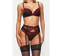 Ann Summers Animal Print Sexy Lace Planet Padded Plunge Bra, Size: 36B, Black and Red - Summer Sale - Summer Sale