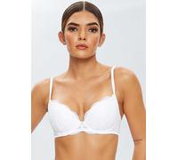 Ann Summers Sexy Lace Padded Plunge Bra, Fuller Bust DD+, A-G Cup, Curve-Enhancing Womens Underwear with Padded Cups & Underwire, Removable Mini Pads for Smaller Sizes, Adjustable Straps White