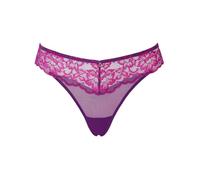 Ann Summers Sexy Lace Thong Low-Rise Womens Underwear, Mesh Back, Delicate Floral Lace & Centre Charm, Cotton Gusset - Stylish and Comfortable G String for Minimal Lines Dark Purple - Womens Lingerie