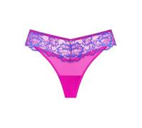 Ann Summers Sexy Lace Thong Low-Rise Womens Underwear, Mesh Back, Delicate Floral Lace & Centre Charm, Cotton Gusset - Stylish and Comfortable G String for Minimal Lines Pink/Blue - Womens Lingerie