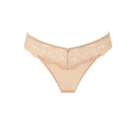 Ann Summers Sexy Lace Thong Low-Rise Womens Underwear with Mesh Back, Delicate Floral Lace & Centre Charm, Cotton Gusset Knicker - Stylish and Comfortable G String for Minimal Lines Light Beige
