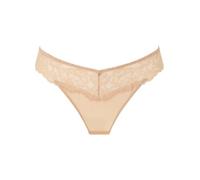Ann Summers Sexy Lace Thong Low-Rise Womens Underwear with Mesh Back, Delicate Floral Lace & Centre Charm, Cotton Gusset Knicker - Stylish and Comfortable G String for Minimal Lines Light Beige