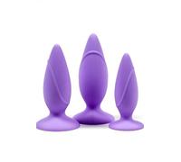 Ann Summers Silicone Butt Plug 3 Piece Anal Training Kit Purple | 3 Pack Graduated Butt Plugs. Smooth Silicone with Tapered Tips. Flared Suction Cup Base. Waterproof Sex Toy.