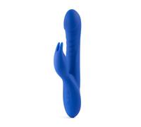 Ann Summers Swivelling Rippled Rabbit G-Spot Vibrator Waterproof Blue | USB Rechargeable Sex Toy. Dual Stimulation with G-Spot Rippled Shaft & Rabbit Ears. 7 Functions. Silicone Rabbit Vibrator.