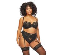 Ann Summers The Icon Fuller Bust DD+ Padded Plunge Bra Black, DD-G Cup, Sequin Embellished Womens Underwear - Womens Lingerie