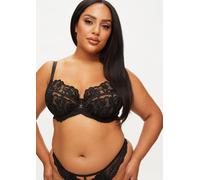 Ann Summers The Icon Fuller Bust Non Padded Balcony Bra, 38H, Black - Stretch lace complete with sequin embellishment