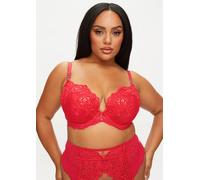 Ann Summers The Icon Fuller Bust Padded Plunge Bra, Red 44DD