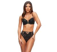 Ann Summers The Icon High-Waisted Brazilian Knickers - Flattering Women's Underwear with Lace, Sequins & Mesh Back - Shimmering Womens Lingerie with Playful Cut-Out Design (Black)