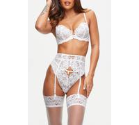 Ann Summers The Icon Padded Plunge Bra Embellished, Size: 32C, White