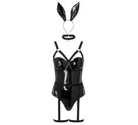 Ann Summers Valentines Halloween Tuxedo Bunny Costume PU Bunny Outfit Women's Halloween Bunny Costume with Bunny Ears and Tail, Bunny - Easter Outfit