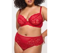 Ann Summers Sexy Lace Fuller Bust Non Padded Plunge Bra, A-D Cup, Curve-Enhancing Womens Underwear with Underwire Support, Sheer Lace Cups & Power Mesh Wings - Womens Lingerie