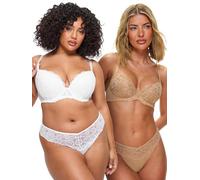 Ann Summers Valentines Sexy Lace Padded Plunge 2pp White & Nude