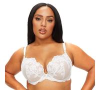 Ann Summers The Icon Fuller Bust DD+ Padded Plunge Bra White, DD-G Cup, Sequin Embellished Womens Underwear, Bridal Womens Lingerie