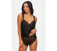 Ann Summers Women's Admiring Satin Lace Cami Top & Shorts Set in Black | Size: Small Ann Summers Black S