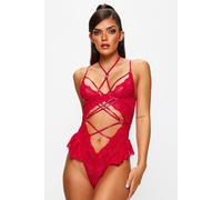Ann Summers Women's Affectionate Lace Crotchless Lingerie Body in Red | Size: 2XL Ann Summers Red 2XL