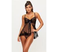 Ann Summers Bon Bon Babydoll, Size: X Large, Black - Lace cups with underwire for support