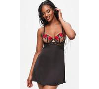 Ann Summers Valentines Caged Rose Chemise Black