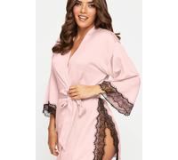 Ann Summers - Cherryann Silk Satin Robe for Women, Satin Robe, Lace Trim, Silk Dressing Gown for Women