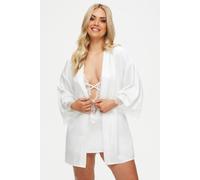 Ann Summers Cherryann Robe Eyelash Lace, Size: Medium, Cream