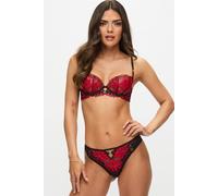 Ann Summers Valentines Endless Attraction Brazilian Knickers - Sheer Mesh & Floral Ciré Embroidered Women's Underwear with Keyhole Detail & Minimal Coverage - Irresistible Womens Lingerie (Black /