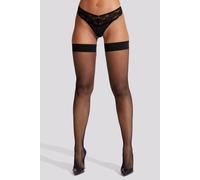 Ann Summers Women's Micro Fishnet Seamed Hold Ups in White | Size: Small Ann Summers White S