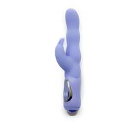 Ann Summers G-Spot Ripple Rampant Rabbit, 5in Insertable Length, Dual Stimulation, Battery Operated with 10 Functions, Waterproof Vibrator for Women & Couples Play, Adult Sex Toy - Light Blue