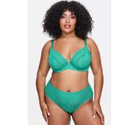 Ann Summers Sexy Lace Fuller Bust Non Padded Plunge Bra Curve-Enhancing Womens Underwear with Underwire Support, Sheer Lace Cups & Power Mesh Wings Bright Green - Womens Lingerie