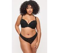 Ann Summers Sexy Lace Padded Plunge Bra Curve-Enhancing Womens Underwear with Padded Cups & Underwire, Removable Mini Pads for Smaller Sizes, Adjustable Straps Black