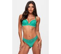 Ann Summers Sexy Lace Thong Low-Rise Womens Underwear, Mesh Back, Delicate Floral Lace & Centre Charm, Cotton Gusset - Stylish and Comfortable G String for Minimal Lines Bright Green - Womens Lingerie
