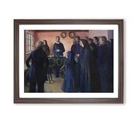 Anna Ancher A Funeral Classic Painting Framed Print | A3 Walnut Framed Wall Art | Ready to Hang | Classic Historical Picture | Living Room Bedroom Lounge Office