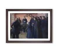 Anna Ancher A Funeral Framed Print | A2 Walnut Framed Wall Art | Ready to Hang | Modern Nature Picture | Living Room Bedroom Lounge Office