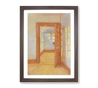 Anna Ancher Interior Annex Classic Painting Framed Print | A2 Walnut Framed Wall Art | Ready to Hang | Classic Historical Picture | Living Room Bedroom Lounge Office