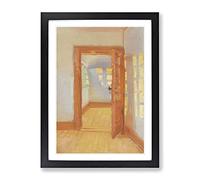Anna Ancher Interior Annex Classic Painting Framed Print | A3 Black Framed Wall Art | Ready to Hang | Classic Historical Picture | Living Room Bedroom Lounge Office
