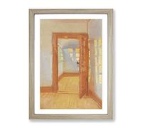Anna Ancher Interior Annex Classic Painting Framed Print | A3 Oak Framed Wall Art | Ready to Hang | Classic Historical Picture | Living Room Bedroom Lounge Office