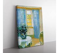 Anna Ancher Interior With Clemantis Classic Painting Canvas Wall Art Print Ready to Hang, Framed Picture for Living Room Bedroom Home Office Décor, 76x50 cm (30x20 Inch)