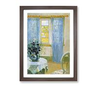 Anna Ancher Interior With Clemantis Classic Painting Framed Print | A4 Walnut Framed Wall Art | Ready to Hang | Classic Historical Picture | Living Room Bedroom Lounge Office