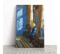 Anna Ancher Sunlight in The Blue Mounted & Stretched Box Frame Picture Canvas Print | Gallery Wrapped 30mm Frame Wall Art | 24x16 inches | Ready to Hang | Contemporary Picture | Living Room Lounge