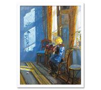 Anna Ancher Sunlight In The Blue Room Art Print Framed Poster Wall Decor 12x16 inch