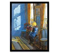 Anna Ancher Sunlight In The Blue Room Art Print Framed Poster Wall Decor 12x16 inch