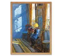 Anna Ancher Sunlight In The Blue Room Art Print Framed Poster Wall Decor 12x16 inch